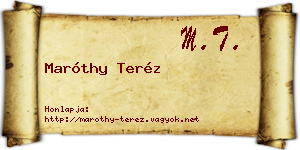 Maróthy Teréz névjegykártya